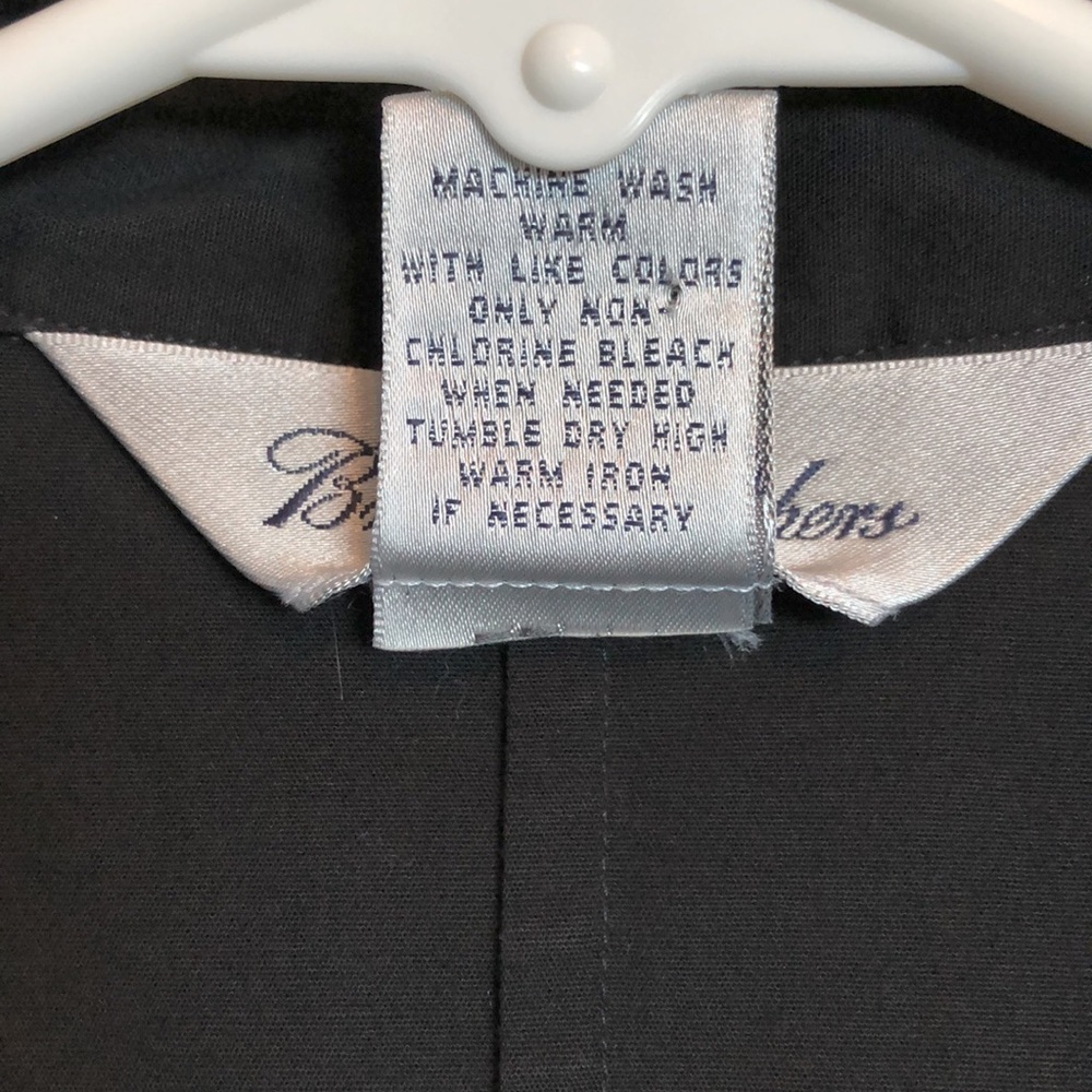 Brooks Brothers Stretch Black Ruffled Button-Down Collared Tank EUC - Picture 4 of 5
